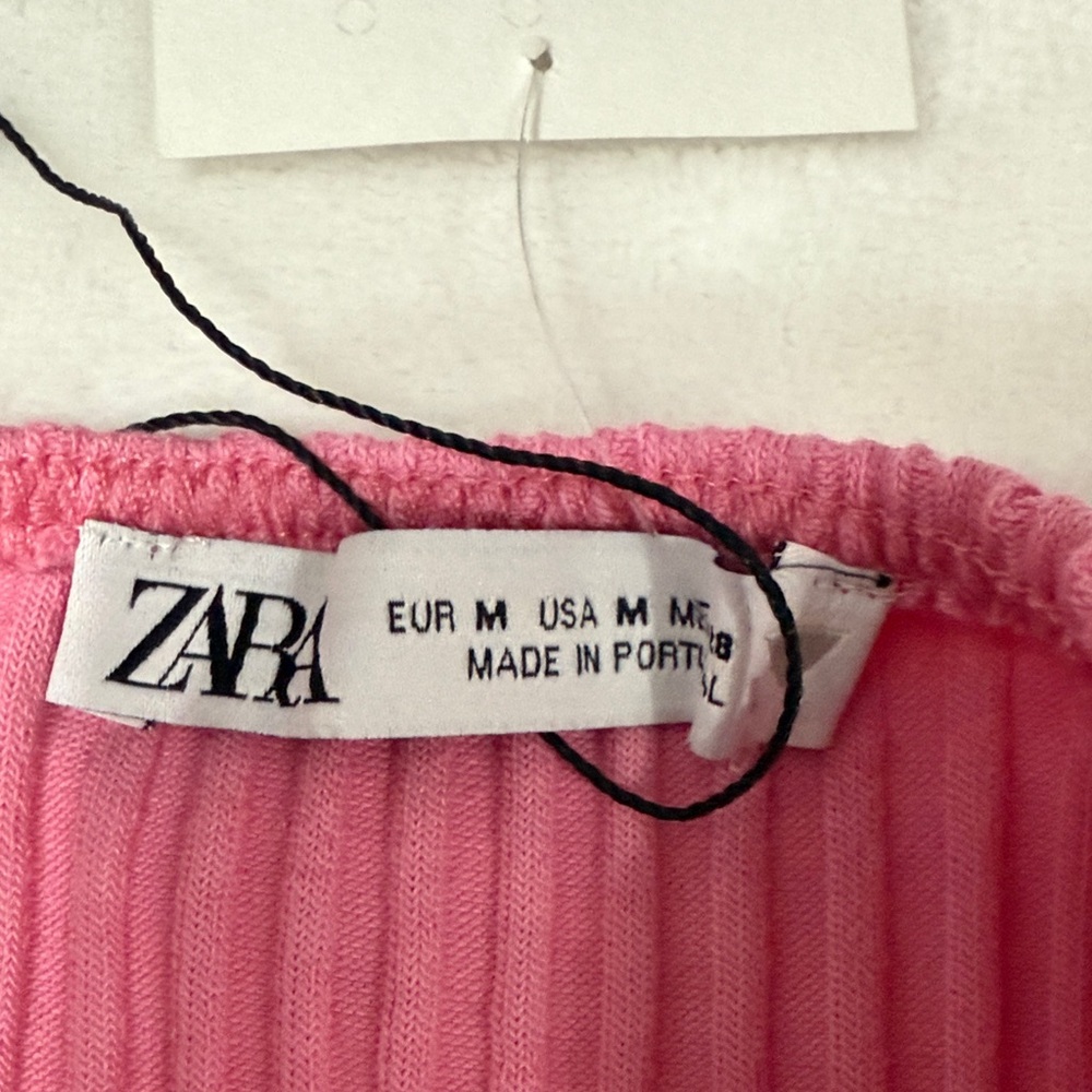 Zara Vibrant Pink Ribbed Knit Top - Picture 2 of 3